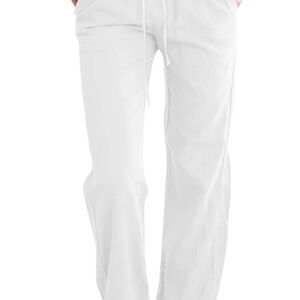 New white linen pants